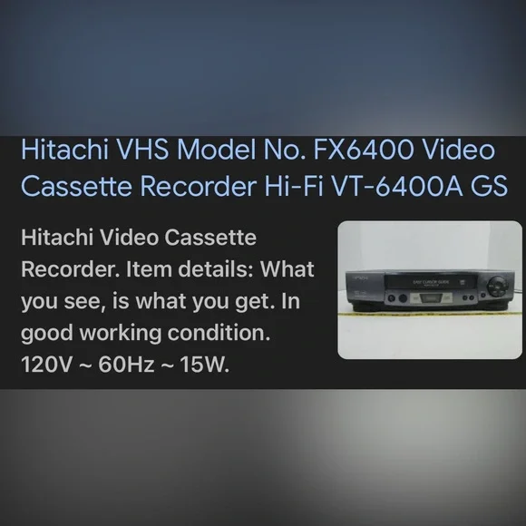 Vintage HITACHI VCR - Picture 4 of 4
